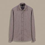 ELETA SLİM KAHVERENGİ GÖMLEK