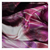 DESENLİ GEOMETRİK TWİLL BORDO İPEK EŞARP