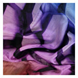 GEOMETRİK DESENLİ TWİLL LİLA İPEK EŞARP