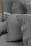 Sarev Monochrome Gray %100 Pamuk Saten Çift Kişilik Nevresim Takımı