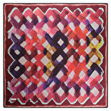 DESENLİ GEOMETRİK BORDO TWİLL İPEK EŞARP