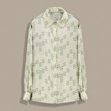 JADESA UZUN KOL DESENLİ YEŞİL GÖMLEK