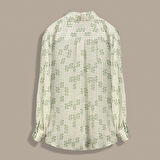 JADESA UZUN KOL DESENLİ YEŞİL GÖMLEK