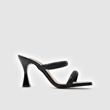 Kadın İki Bantlı Abiye Terlik [060136] SİYAH, 36