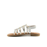 Kadın Taşlı Düz Sandalet [060137] GÜMÜŞ, 40