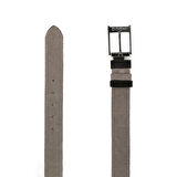 Erkek Çift Taraflı Spor Kemer [960044] SİYAH SÜET - VİZON SÜET, 115 CM