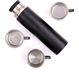 AKILLIELMA-PENGUEN PNG-1050G TERMOS 500ML ÇELİK GİNA KAMP 4 PARÇA SİYAH