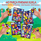 4 Set - 40 Parça, Masal Kahramanları, Deniz Canlıları , Safari ve Çiftlik Hayvanlar Parmak Kukla T220 T221 T225 T223