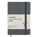 Victoria's Journals Classic 2025 Günlük Ajanda 9x14 cm Sert Kapak Gri 124-1490