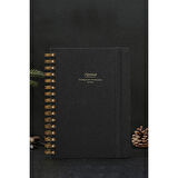 Victoria's Journals Canvas Sert Kapak Spiralli Defter A5 100GR 160 Sayfa Siyah