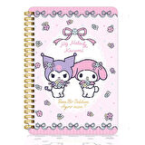 Victoria's Journals Kuromi & My Melody Spiralli Sert Kapak 14x20 96 Yaprak Planlayıcı 524-1897
