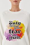 No Fear Kadın Sweatshirt Beyaz 72485