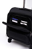 Elatae Macbook Air - Macbook Pro 15.6&16 İnç Uyumlu Laptop Bölmeli Kabin Boy Pilot Valiz Siyah PLTVLZ910