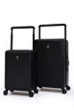 Elatae Vouge Exclusive Ultra Strong 2'li Valiz Seti Orta Boy - Kabin Boy Siyah V10737
