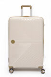 Elatae Exclusive Pro Polipropilen Büyük Boy Kırılmaz Valiz Bej - Vizon 5239