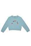 Kız Çocuk Sweatshirt - Turkuaz | 13-14