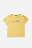 Kız Çocuk Bnt Yazı Logolu T-Shirt - Sarı | 11-12
