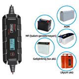Mioji Mio 6000 6A 6V ve 12V Araba Şarj, Akü Bakım, Damlama Şarj Cihazı ve Motosiklet, ATV, Lityum ve Derin Döngülü Aküler için Kükürt Giderici Akıllı Araç Akü Şarj Cihazı