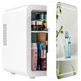 Mioji Mio 212 4L LED Işıklı Kozmetik Makyaj Krem Sıcak ve Soğuk Ayarlı Taşınabilir Mini Fridge Buzdolabı - Beyaz
