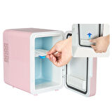 Mioji Mio 212 4L LED Işıklı Kozmetik Makyaj Krem Sıcak ve Soğuk Ayarlı Taşınabilir Fridge Mini Dolap - Pembe