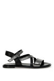 BURY 3FX Siyah Kadın Düz Sandalet