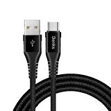 Benks D26 Type-C USB Kablo 3A Hızlı Şarj Kablosu 120 cm Kumaş Örgü