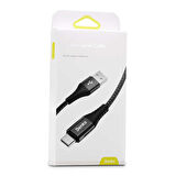 Benks D26 Type-C USB Kablo 3A Hızlı Şarj Kablosu 120 cm Kumaş Örgü