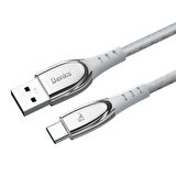 Benks D40 Type-C USB Kablo 5A 25W Hızlı Şarj Kablosu 120 cm Data Kablo 480 Mbps Kumaş Örgü
