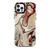 Apple iPhone 12 Pro Max Kılıf Ebru Desenli Kajsa Lava Kapak