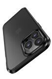 Wlons iPhone 13 Pro Max Uyumlu Kılıf Mat Parmak Izi Yapmayan Transparan Wlons H-Bom Kapak
