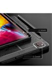 Ipad Pro 12.9 2021 (5.nesil) Uyumlu Deri Görünümlü Smart Cover Standlı Kılıf Tablet Kılıf