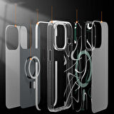 Apple iPhone 14 Kılıf Magsafe Şarj Özellikli Youngkit Water-Ink Serisi Kapak