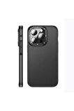 Wlons iPhone 14 Pro Max Uyumlu Kılıf Mat Transparan Karbon Fiber Görünümlü Wlons Marin Kapak
