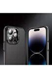 Wlons iPhone 14 Pro Max Uyumlu Kılıf Mat Transparan Karbon Fiber Görünümlü Wlons Marin Kapak