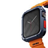 Watch 44mm SkinArma Kurono Buzlu Tasarım Sert PC Kasa Koruyucu Mavi