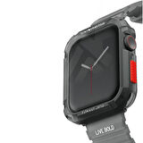 Watch 44mm SkinArma Kurono Buzlu Tasarım Sert PC Kasa Koruyucu Füme