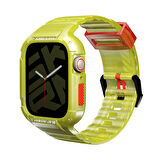 Watch 44mm Kordon SkinArma Saido Sert PC Kasa Koruyuculu Silikon Strap Kayış Sarı