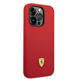 iPhone 14 Pro Max Uyumlu Kılıf Ferrari Magsafe Şarj Özellikli Silikon Metal Logo Dizayn Kapak