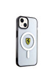 Apple iPhone 14 Plus Uyumlu Kılıf Ferrari Magsafe Şarj Özellikli Transparan Dizayn Kapak