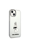 Apple iPhone 14 Uyumlu Kılıf Karl Lagerfeld Transparan Choupette Dizayn Kapak
