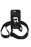 Apple iPhone 14 Pro Uyumlu Kılıf Karl Lagerfeld Boyun Askılı Karl Dizayn Kapak
