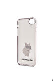 Apple iPhone 8 Uyumlu Kılıf Karl Lagerfeld Transparan Choupette Dizayn Kapak