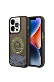 Apple iPhone 14 Pro Max Uyumlu Kılıf Karl Lagerfeld Sıvılı Simli RSG Dizayn Kapak Siyah