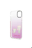 Apple iPhone 11 Uyumlu Kılıf Karl Lagerfeld Sert TPU K&C Dizayn Kapak Pembe