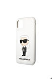 Apple iPhone 11 Uyumlu Kılıf Karl Lagerfeld Silikon Karl Dizayn Kapak Beyaz