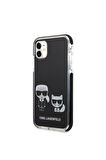 Apple iPhone 11 Uyumlu Kılıf Karl Lagerfeld Kenarları Siyah Silikon K&C Dizayn Kapak