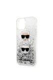 Apple iPhone 11 Uyumlu Kılıf Karl Lagerfeld Sıvılı Simli K&C Dizayn Kapak