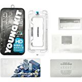 YoungKit iPhone 14 Pro Max Uyumlu Youngkit Antistatik ve Antidust Kolay Uygulama Aparatlı Cam Ekran Koruyucu