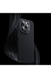 Benks iPhone 15 Uyumlu Kılıf Karbon Fiber Magsafe Şarj Özellikli Benks Hybrid Armorpro 600D Kevlar Kapak