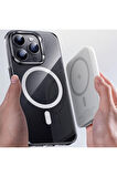 Benks iPhone 15 Pro Uyumlu Kılıf Magsafe Şarj Özellikli Benks ​​​​​​crystal Serisi Şeffaf Kapak